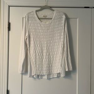 White Summer weight Top Sweater. XL